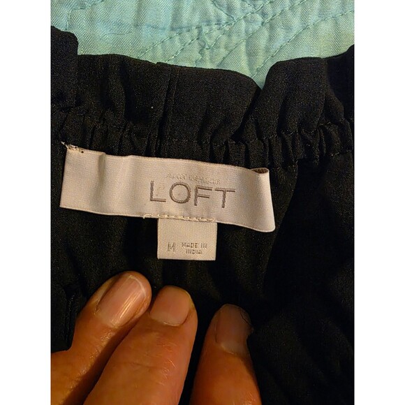 Loft Women's Size Medium Black Lined Chevron Embroidered Mini Dress - Picture 2 of 7